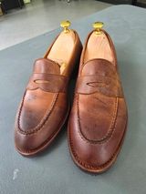 Meermin Penny Loafer in C.F. Stead Autumn Spice Waxed Kudu