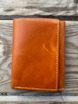 Rodos Leather Crafts Camel Full Grain Leather Trifold Wallet in Tochigi Oil Vachetta #1 Light Brown
