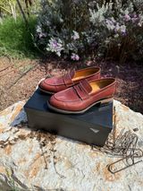 Kiattoko Penny Loafers in Shinki Cognac Shell Cordovan