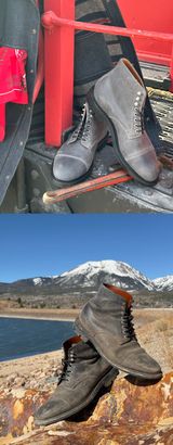 Grant Stone Cap Toe Boot in C.F. Stead Frost Waxed Commander