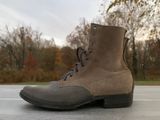 NF Bootmaker Belmont Boot in C.F. Stead Milkshake Desert Oasis Suede & C.F. Stead Flint Waxed Kudu & Horween Tumbled Black Chromexcel & C.F. Stead Lead Grey Suede