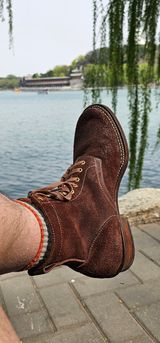 WM1978 Paratrooper Boots in C.F. Stead Brown Repello Calf Suede
