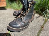 Wesco Warren Boot in Horween Navy Waxed Flesh