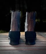 Nicks MTO in Law Tanning Black Roughout Shruken Bison & Law Tanning Walnut Smooth Shruken Bison