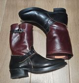 John Lofgren Wabash Engineer Boots in Shinki Black Teacore Horsebutt & Shinki Burgundy Oiled Horsebutt