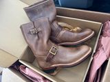 The Flat Head Engineer Boots in Horween Natural Chromexcel