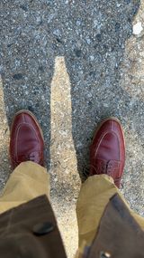 Meermin Split Toe Derby in Du Puy Burgundy Box Calf