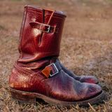 John Lofgren Wabash Engineer Boots in Shinki Burgundy Oiled Horsebutt