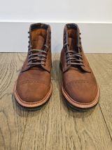 Alden Straight Tip Boot in Horween Tobacco Smooth Chamois