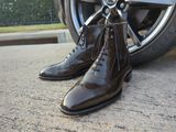 Tread Heavily Shoes Acclamator Austerity Brogue Boot in Horween Dark Cognac Shell Cordovan