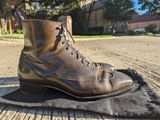 Tread Heavily Shoes Acclamator Austerity Brogue Boot in Horween Dark Cognac Shell Cordovan