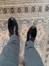 Flame Panda Brogue Cap Toe Service Boot in Horween Black Chromexcel Horsebutt