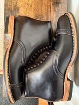 Flame Panda Brogue Cap Toe Service Boot in Horween Black Chromexcel Horsebutt