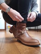 John Lofgren Wabash Engineer Boots in Horween Natural Chromexcel Horsehide