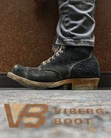 Viberg Service Boot in Seidel Black Oil Tan Roughout