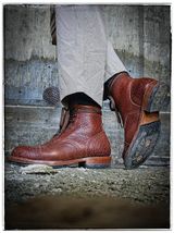 Prof Barnets Bulky Cap Toe Boots in Seidel Peanut Shrunken Bison