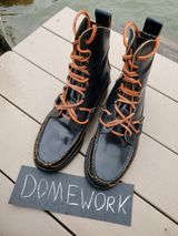Yuketen Superior Short Hunt Boots in Horween Navy Shell Cordovan
