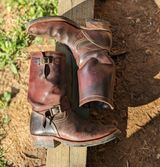 Unsung U 22-2 Engineer Boot in Horween Burgundy Workshoe Butt Roughout