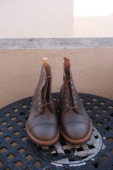 Tricker's x Division Road Eaton Boot in Horween Timber Wolf Dublin
