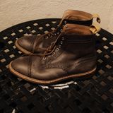 Tricker's x Division Road Eaton Boot in Horween Timber Wolf Dublin