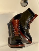Jakkrabbits Gunner in Horween Black Chromexcel & Badalassi Carlo Oliva Pueblo