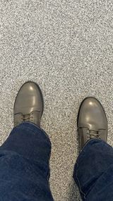 Viberg Derby Shoe in C.F. Stead Winter Smoke Classic Calf