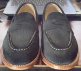 Grant Stone Travelers in C.F. Stead Black Janus Calf Suede