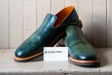 Viberg Slipper in Horween Black Scuffed Shell Cordovan