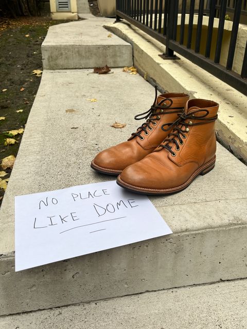 Photo by pasghetti_western on November 5, 2022 of the Grant Stone Diesel Boot in Horween English Tan Essex.