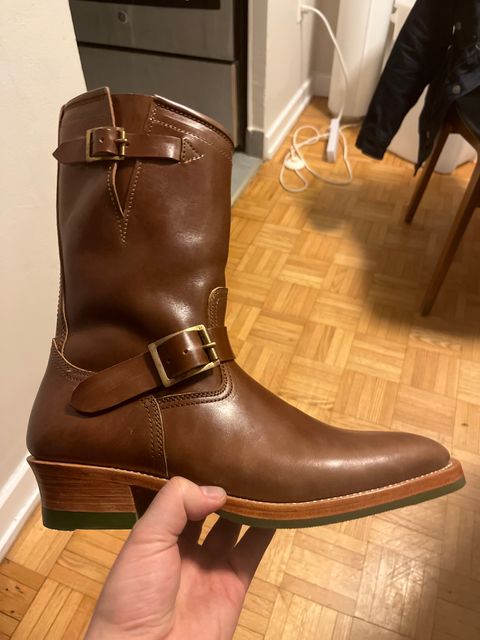 Photo by pasghetti_western on March 23, 2023 of the Benzein The Keeper 'Type 2' Engineer Boot in Maryam Toscanello TPR Horsebutt.