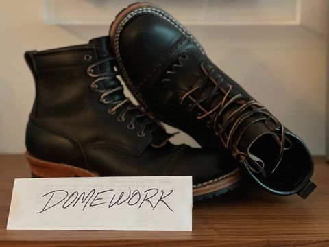 Photo by HLDM on October 5, 2022 of the White's Bounty Hunter in Horween Black Chromexcel Horsehide.