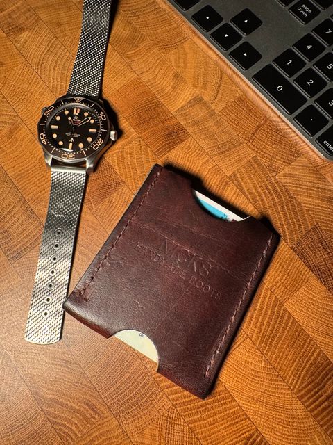 Photo by urban_spelunking on December 6, 2025 of the Nicks Handmade Boots Wallet in Italian Brown Cypress.