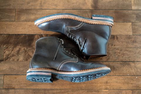 Photo by pesayerm on January 5, 2026 of the Viberg Derby Boot in Horween Dark Cognac Shell Cordovan.