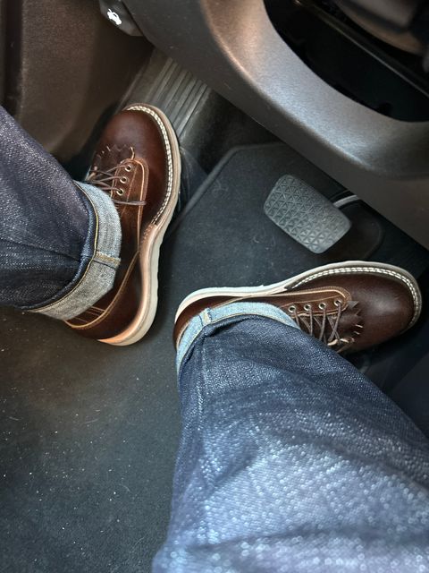 Photo by killerbootsman on February 24, 2024 of the Frank's Boots Rainier in Horween Cinnamon Waxed Flesh.