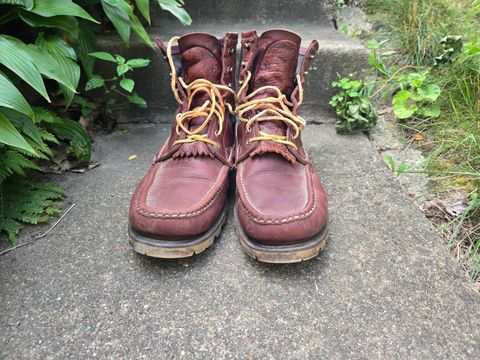 Photo by tdoellman on July 22, 2026 of the Russell Moccasin Co. Safari in S.B. Foot Walnut Timberjack & Olive Twill.
