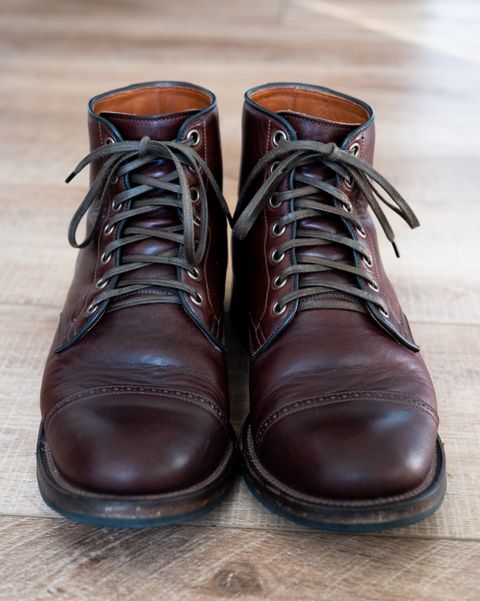 Photo by Hi.Im.Ron on December 3, 2024 of the Viberg Service Boot in Shinki Hikaku Dark Brown Latigo Horsehide.