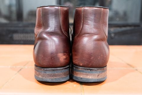 Photo by Hi.Im.Ron on February 6, 2024 of the Viberg Service Boot in Shinki Hikaku Dark Brown Latigo Horsehide.