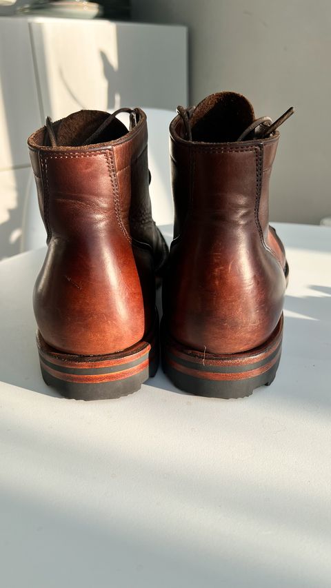 Photo by katsudon on January 14, 2026 of the Viberg Service Boot BCT in Horween Natural Chromexcel.