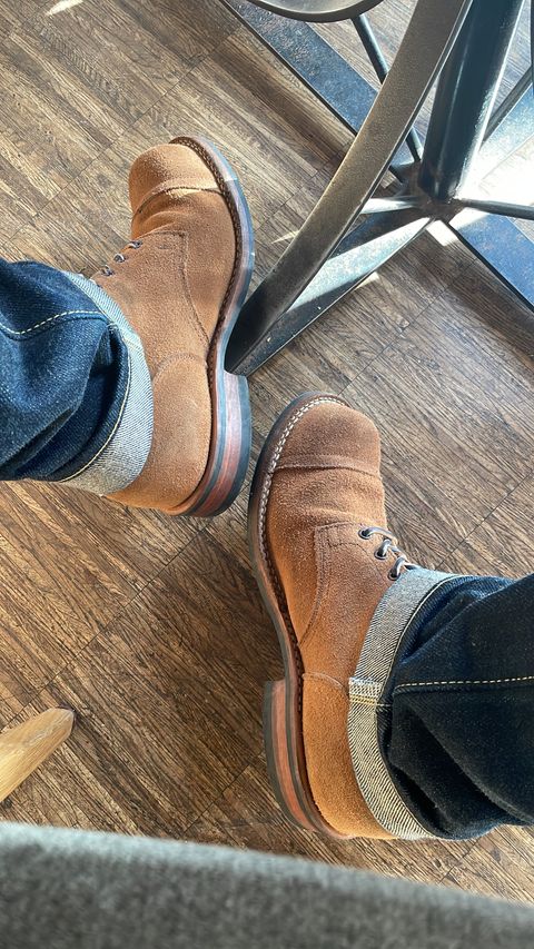 Photo by snakeplissken on October 19, 2025 of the Viberg Service Boot in Horween Natural Chromexcel Roughout.
