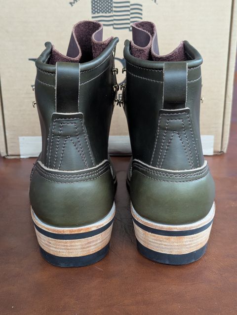 Photo by habibiboots7 on March 5, 2026 of the Nicks Moc Toe in Horween Shackleton Greener Pastures.