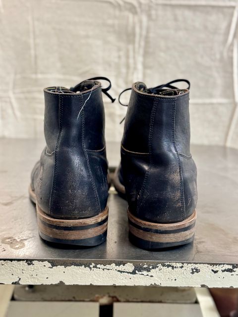 Photo by archwild on January 3, 2025 of the Iron Boots x Østmo Type 1 in Maryam Black Hand-Dyed Horsehide.