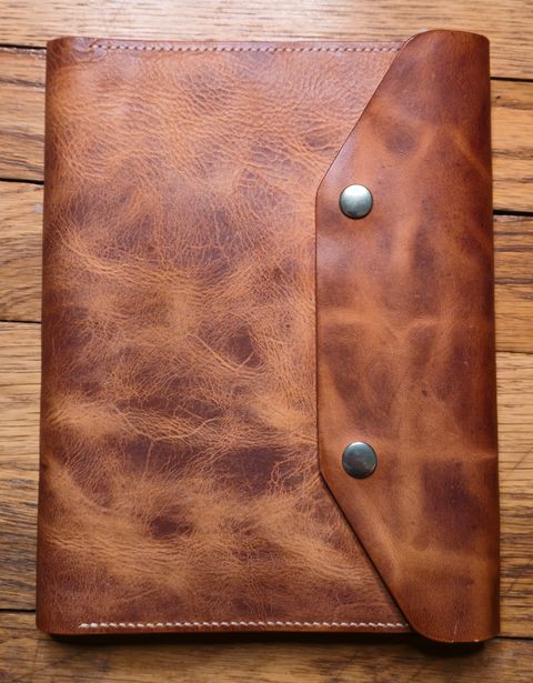 Photo by chuligani on July 8, 2026 of the JHM Wood And Leather Crafts Leather Notebook Cover in Badalassi Carlo Natural Waxy Natural.