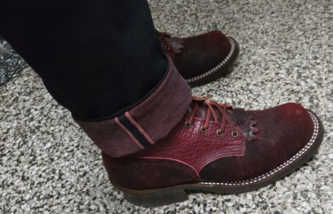 Photo by chuligani on October 26, 2025 of the Nicks Lace Up Heritage in Law Tanning Oxblood Big Horn Shrunken Bison.
