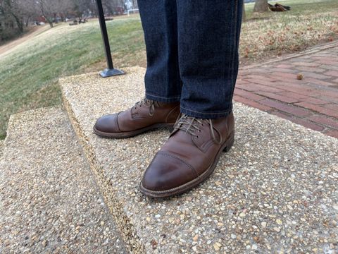 Photo by bbart on January 5, 2026 of the Viberg Service Boot PCT in Maryam 1071 Port Vitello Calf Nubuck.