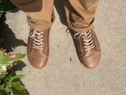 Photo by rigglethor on August 24, 2025 of the Goral Barefoot SMUGS in Horween Natural Chromexcel.