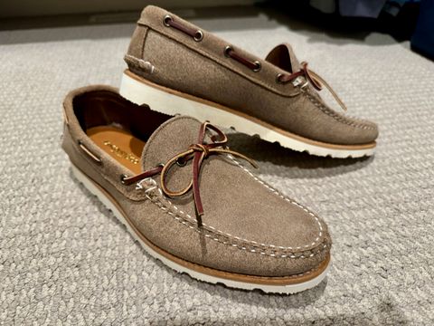 Photo by RyanTheGray on October 8, 2024 of the Rancourt & Co. Gilman Camp Moc in Horween Marine Field Roughout.