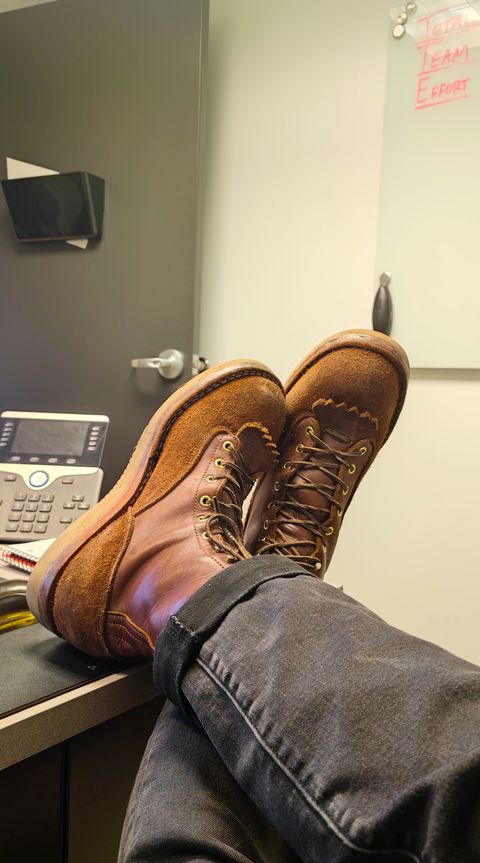 Photo by Ginde0666 on November 8, 2025 of the Frank's Boots Rainier in Seidel Chocolate Oil Tan & Seidel Chocolate Oil Tan Roughout.