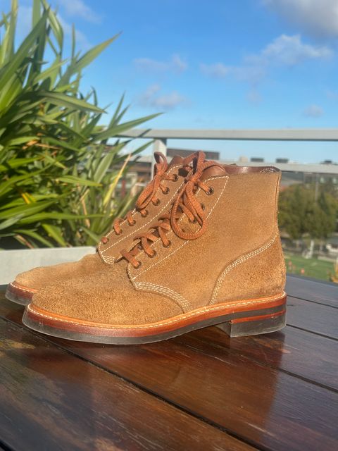 Photo by mynameisntkt on October 5, 2025 of the John Lofgren M-43 Service Shoes in Horween Natural Chromexcel Roughout.