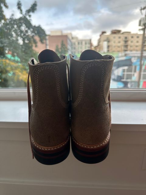 Photo by mynameisntkt on November 3, 2024 of the John Lofgren M-43 Service Shoes in Horween Natural Chromexcel Roughout.
