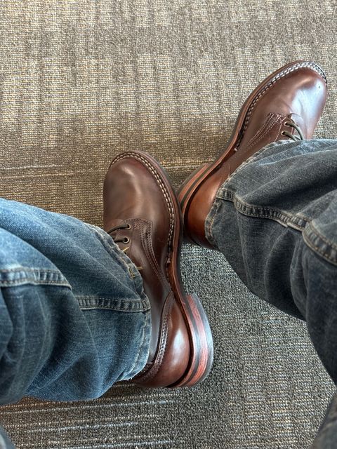 Photo by JasMag on March 12, 2024 of the Nicks Falcon in Horween Brown Chromexcel.